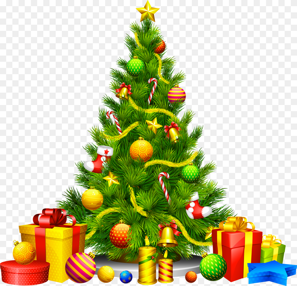 Christmas Tree With Gifts, Plant, Christmas Decorations, Festival, Christmas Tree Png Image