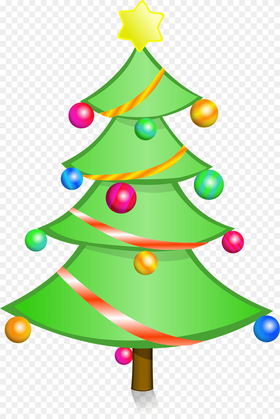 Christmas Tree With Ornaments And A Star Clipart, Christmas Decorations, Festival, Christmas Tree, Nature Free Png