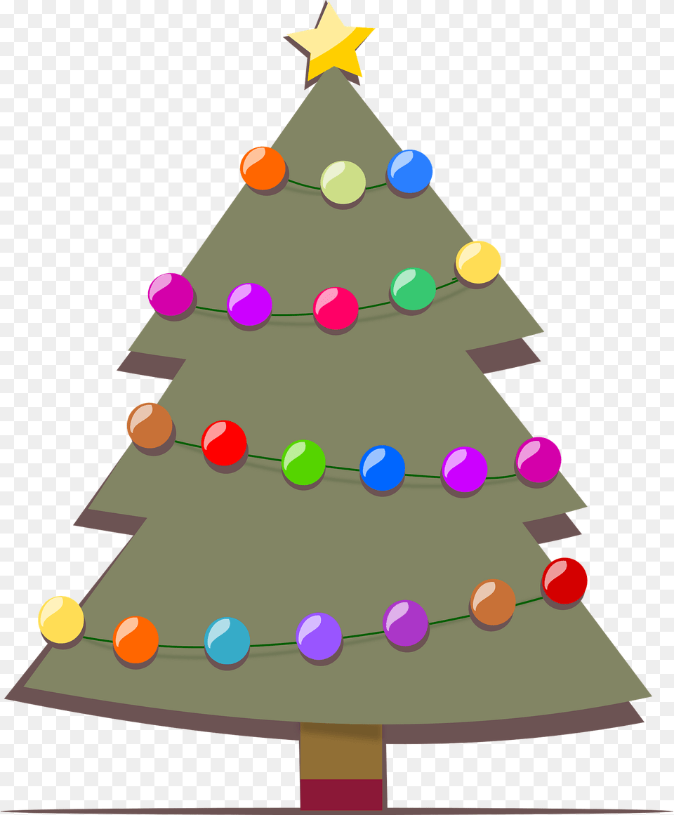 Christmas Tree With Ornaments And A Star Clipart, Christmas Decorations, Festival, Christmas Tree, Dynamite Free Png