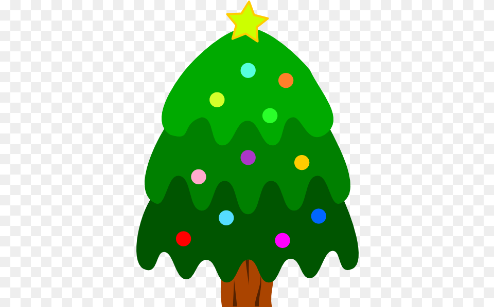 Christmas Tree With Ornaments And Star Clip Art Christmas Day, Green, Christmas Decorations, Festival, Christmas Tree Free Png Download