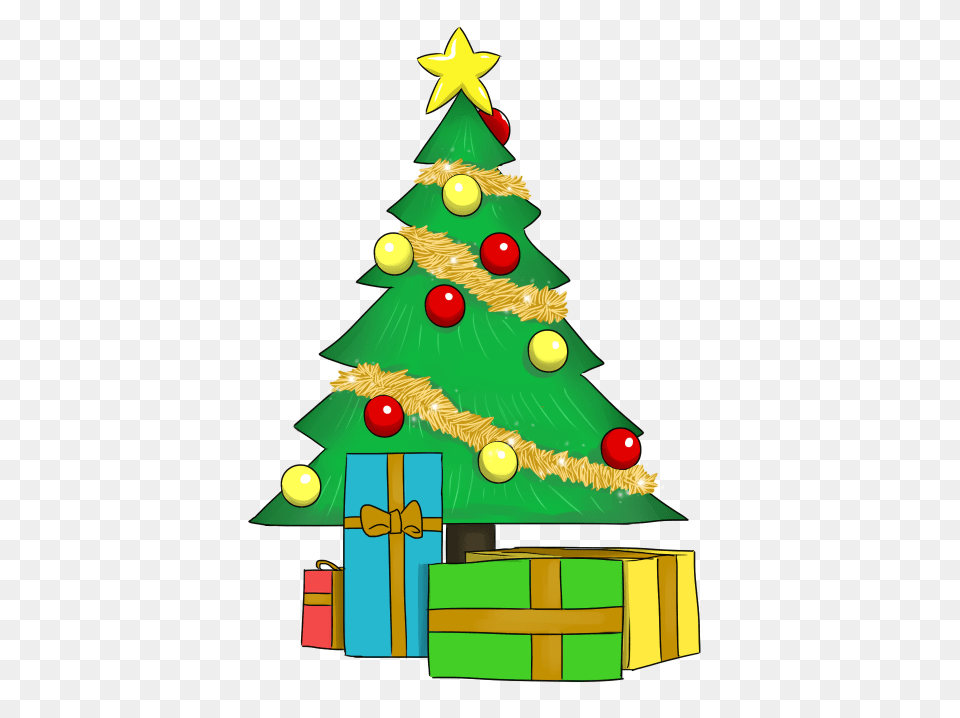 Christmas Tree With Presents Clipart, Christmas Decorations, Festival, Christmas Tree, Snowman Free Png
