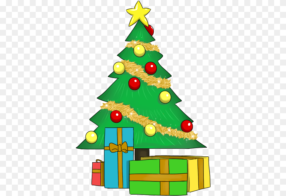 Christmas Tree With Presents Clipart Christmas Clipart Christmas Tree And Presents, Christmas Decorations, Festival, Nature, Outdoors Png Image