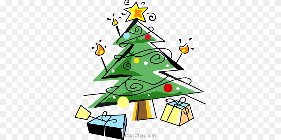 Christmas Tree With Presents Royalty Vector Clip Art, Plant, Christmas Decorations, Festival, Christmas Tree Free Png Download