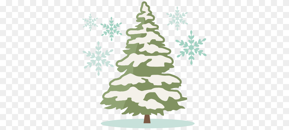 Christmas Tree With Snow Silhouette Winter Pine Tree Silhouette, Plant, Christmas Decorations, Festival, Christmas Tree Free Png Download