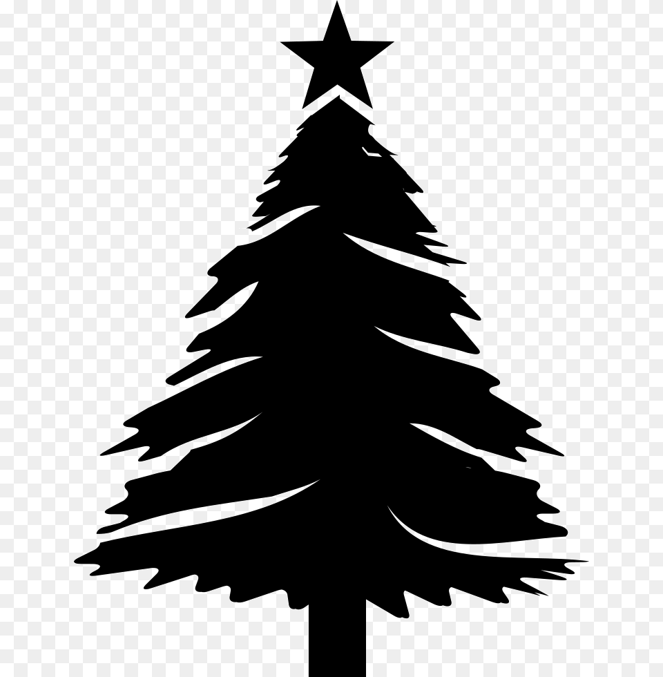 Christmas Tree With Star Christmas Tree Svg Free, Silhouette, Stencil, Plant, Animal Png