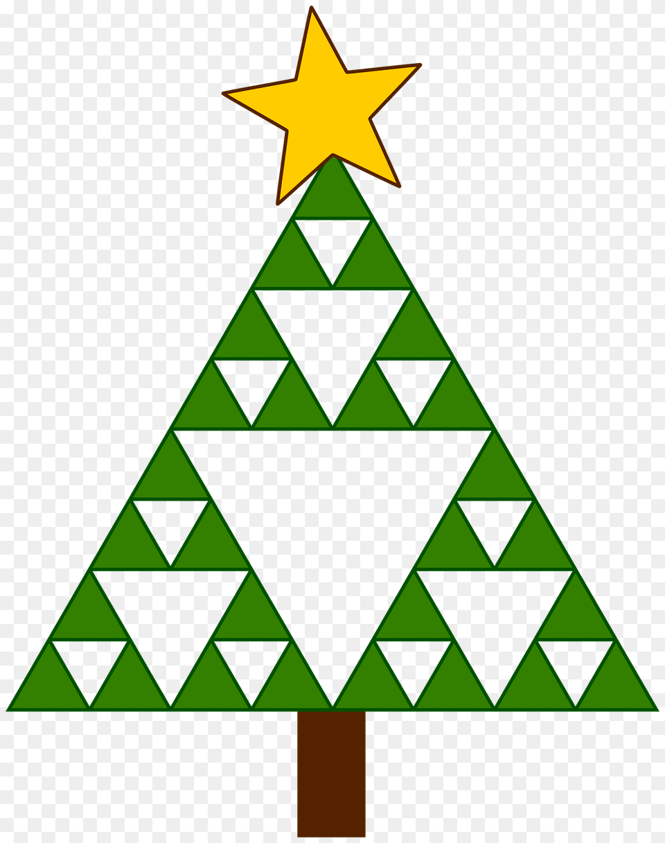 Christmas Tree With Star On Top Clipart, Triangle, Star Symbol, Symbol, Dynamite Png Image