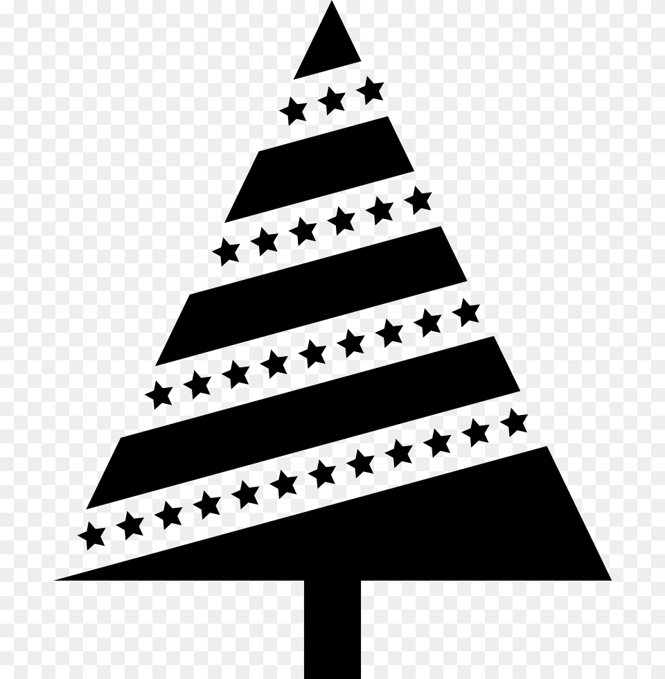 Christmas Tree With Stars Stars, Triangle, Stencil, Silhouette, Symbol Free Transparent Png