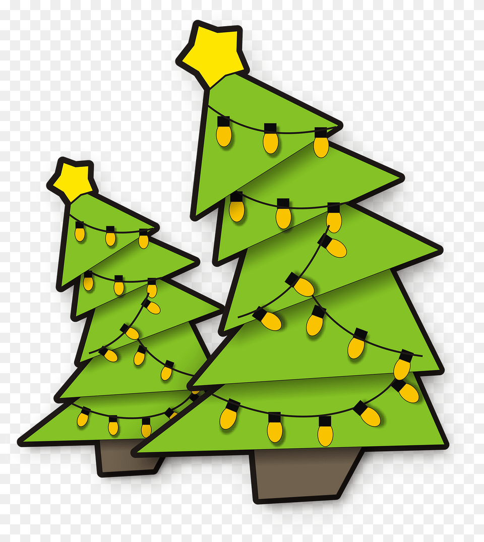 Christmas Trees With Lighting, Symbol, Christmas Decorations, Festival, Christmas Tree Free Png