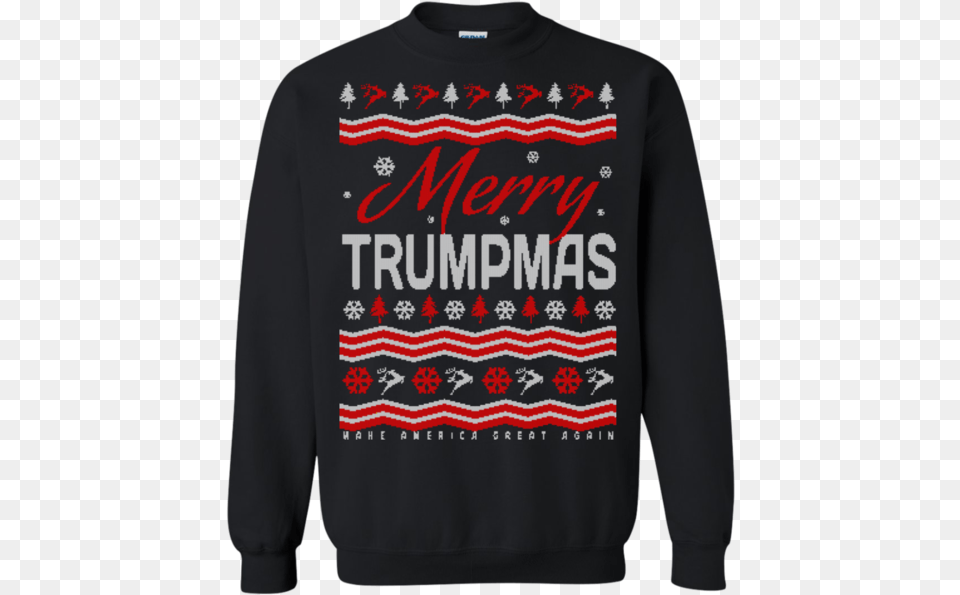 Christmas Ugly Sweater Merry Trumpmas Trump Hoodies, Clothing, Knitwear, Sweatshirt, Hoodie Free Png