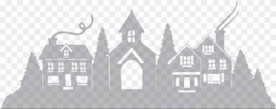 Christmas Village Silhouette Svg, Architecture, Building, Neighborhood, Spire Free Transparent Png