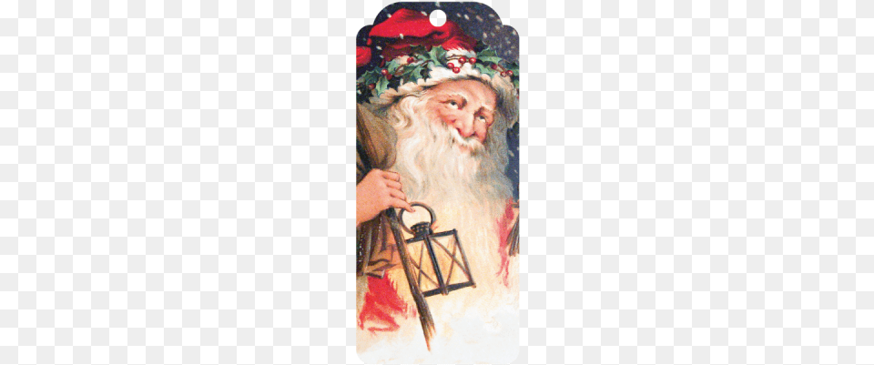 Christmas Vintage Santa Tag Christmas Vintage Postcard Santa Sad, Art, Painting, Person, Head Free Png Download