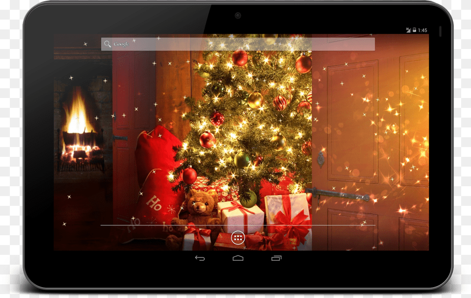 Christmas Wallpaper Android Hd Wallpaper Amp Backgrounds Christmas Wallpaper Non Blurry, Indoors, Fireplace, Tree, Plant Free Png