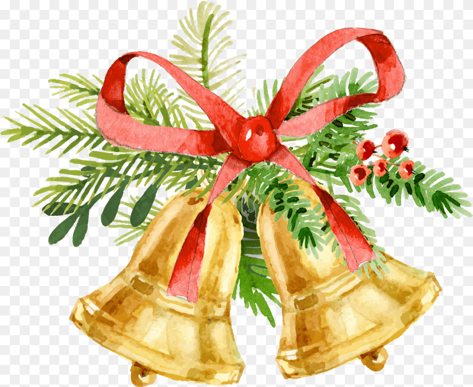 Christmas Watercolour Watercolor Ftestickers Watercolor Christmas Bells, Plant, Bell Png