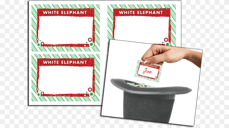 Christmas White Elephant Gift Tags Christmas White White Elephant Gift Exchange, Envelope, Mail Png Image