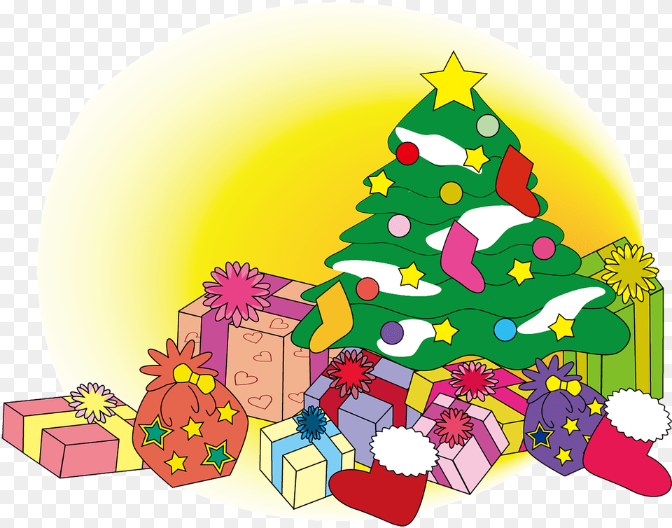 Christmas Winter Tree Gift Christmas Trees And Presents Clipart, Christmas Decorations, Festival, Christmas Tree Free Png
