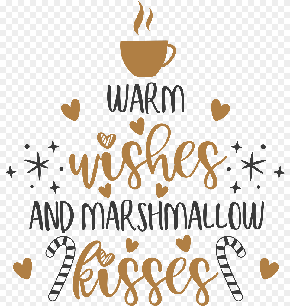 Christmas Wishes Text Marshmallow Kisses Calligraphy Free Png Download