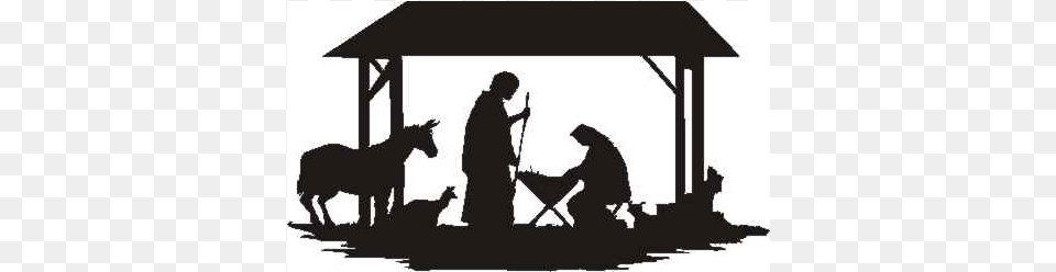 Christmas With Friends Nativity Silhouettes, Silhouette, Outdoors, Adult, Person Free Png