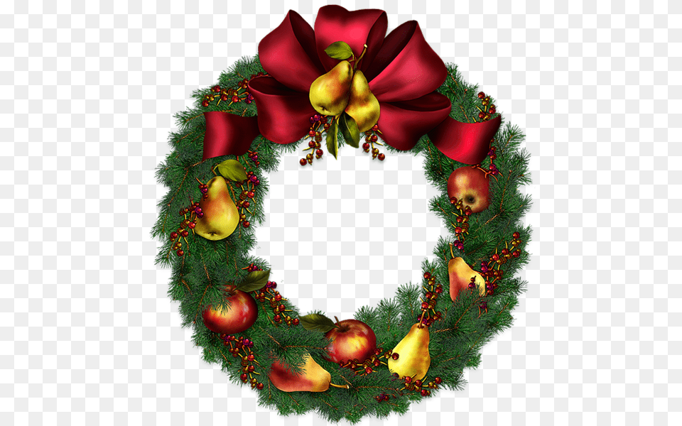 Christmas Wreath, Apple, Food, Fruit, Plant Png