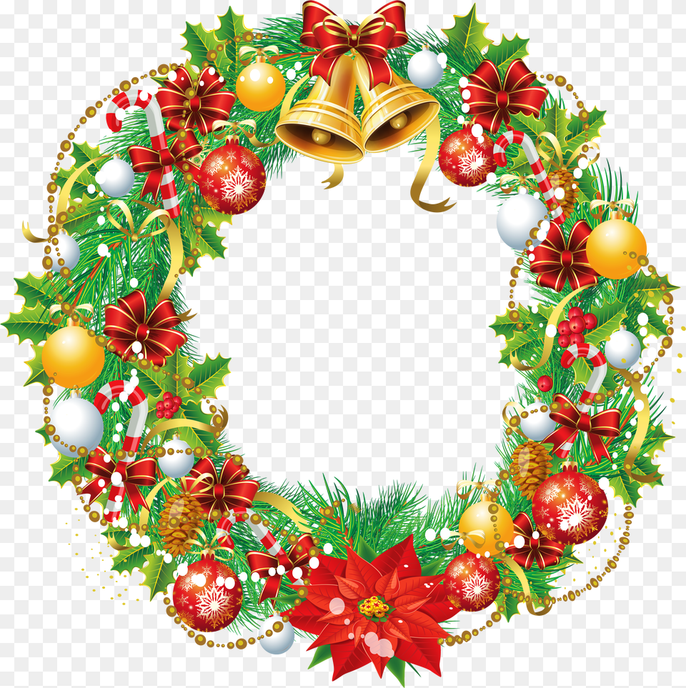 Christmas Wreath Cartoon Santa Claus Stock Illustration Round Christmas Wreath, Clothing, Shirt, Jacket, Coat Free Png