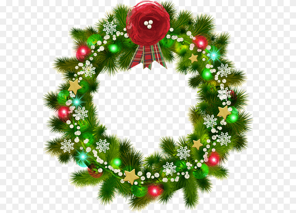 Christmas Wreath Clipart, Plant, Flower, Rose Free Png Download