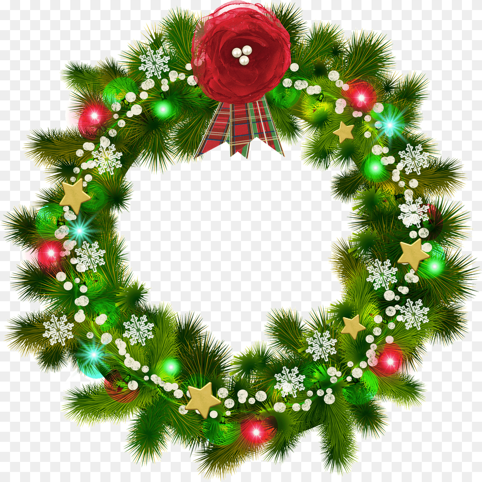 Christmas Wreath Clipart Christmas Wreath, Plant, Flower, Rose Free Transparent Png