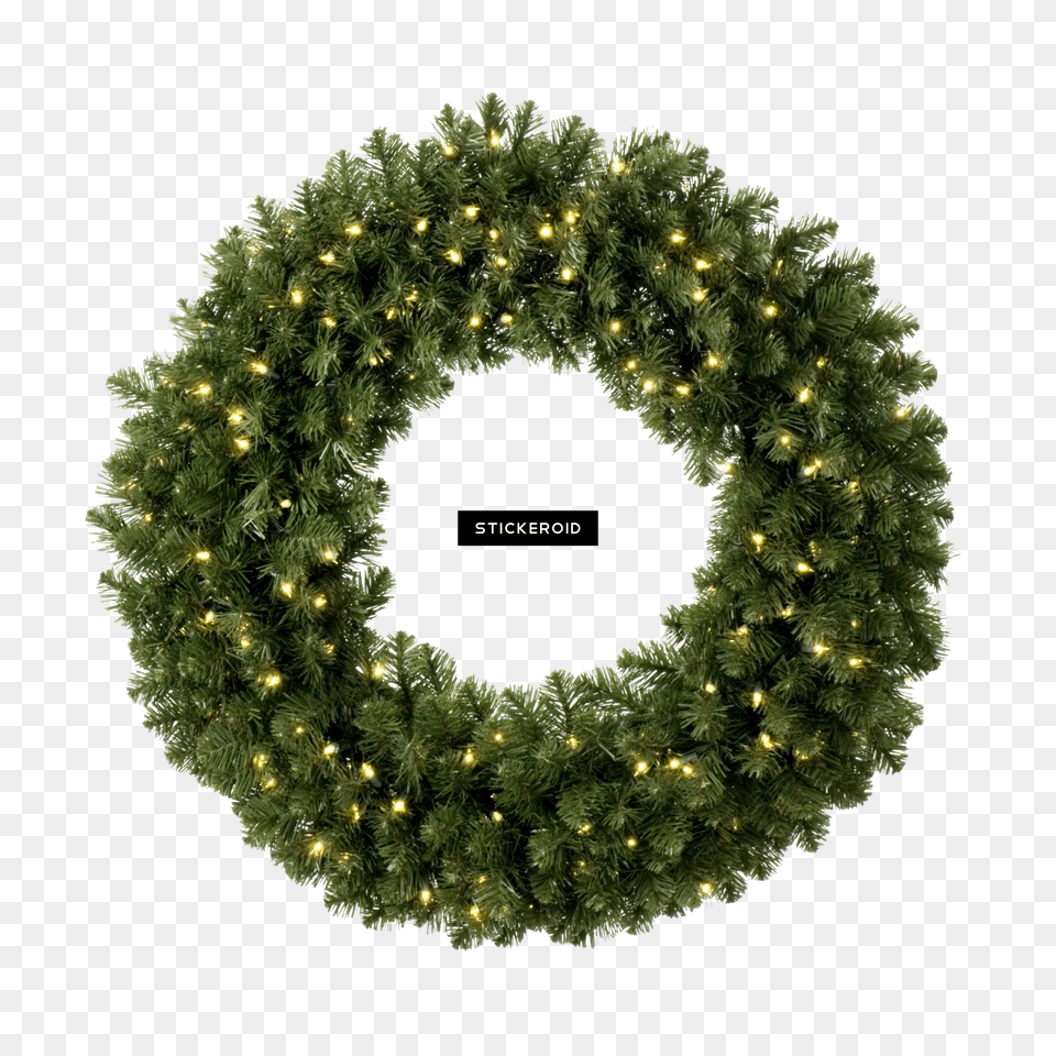 Christmas Wreath Download Background Outdoor Christmas Wreath With Lights Png Image