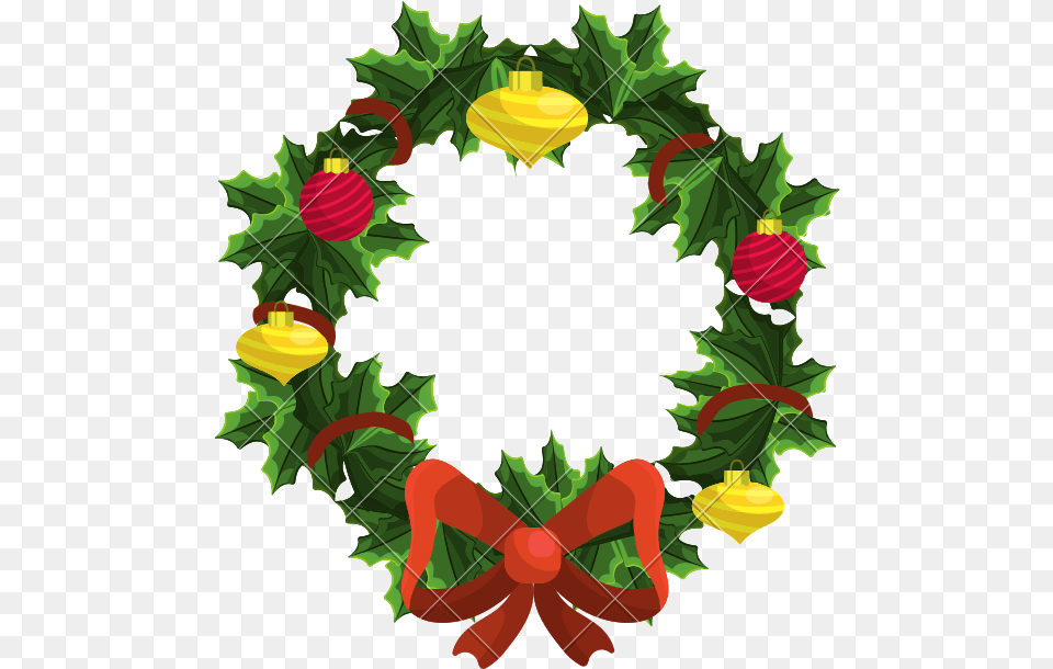 Christmas Wreath Garland With Christmas Design, Leaf, Plant, Flower Free Png