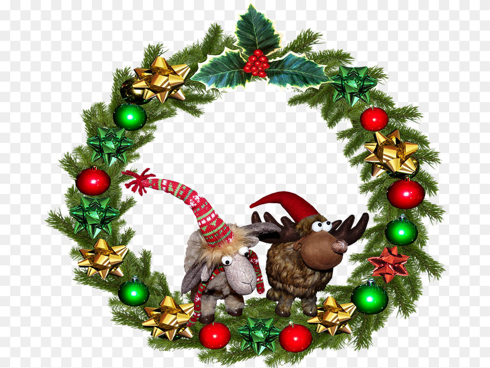 Christmas Wreath Greeting Card Photo On Pixabay Christmas Wreath Funny, Toy Free Png Download