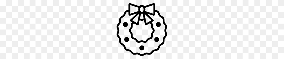 Christmas Wreath Icons Noun Project, Gray Free Transparent Png