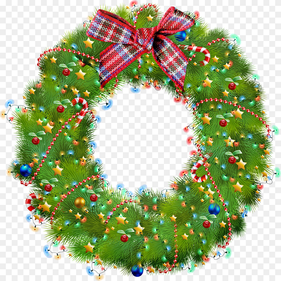 Christmas Wreath Lights Green Christmas Advent, Plant Free Png Download