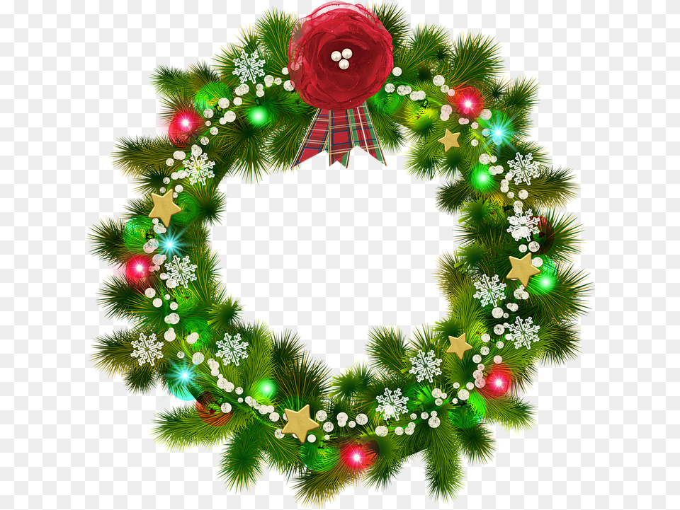 Christmas Wreath Red Flower Image On Pixabay Christmas Wreath, Plant, Rose Png