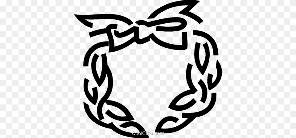 Christmas Wreath Royalty Vector Clip Art Illustration, Stencil, Accessories, Formal Wear, Tie Free Png