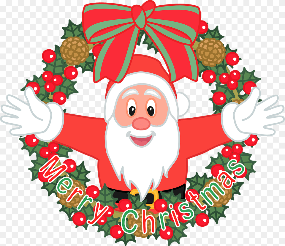 Christmas Wreath Santa Claus Clipart, Face, Head, Person, Elf Free Png