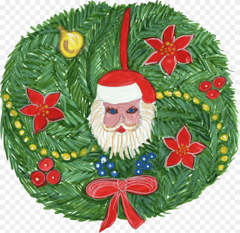 Christmas Wreath Transparent Christmas Ornament, Plant, Baby, Person, Face Free Png
