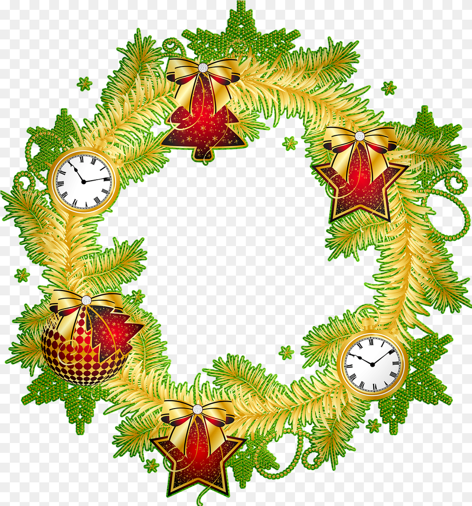 Christmas Wreath Vector Christmas, Pattern, Green Free Png Download