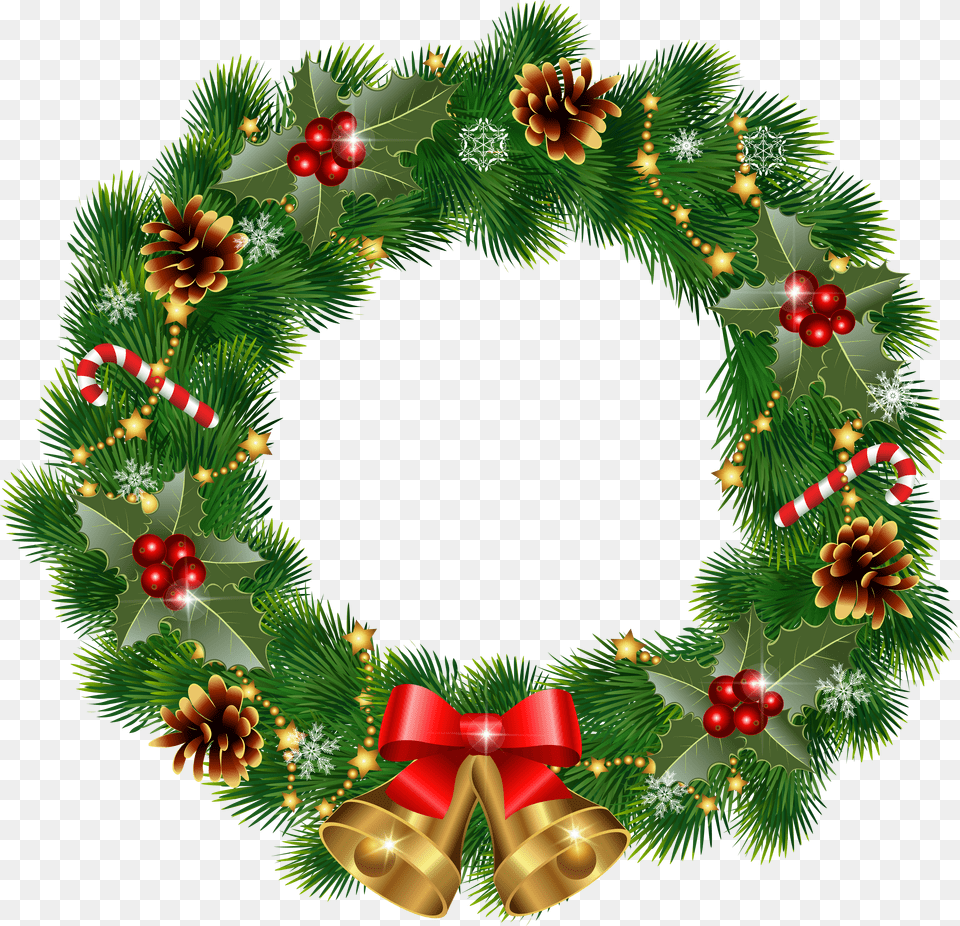 Christmas Wreath With Bells Clipart Image Christmas Wreath Clipart Free Png