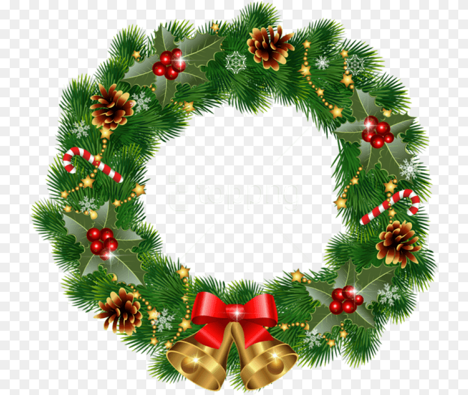 Christmas Wreath With Bells Images Transparent, Plant Png