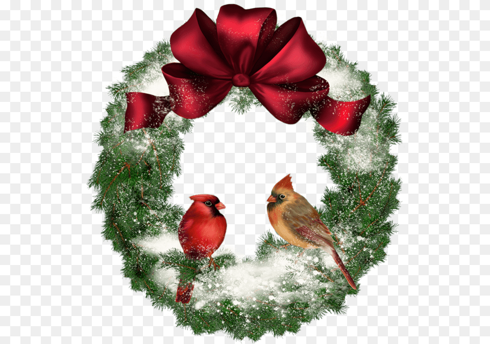 Christmas Wreath With Birds Christmas Wreath With Birds, Animal, Bird Free Transparent Png