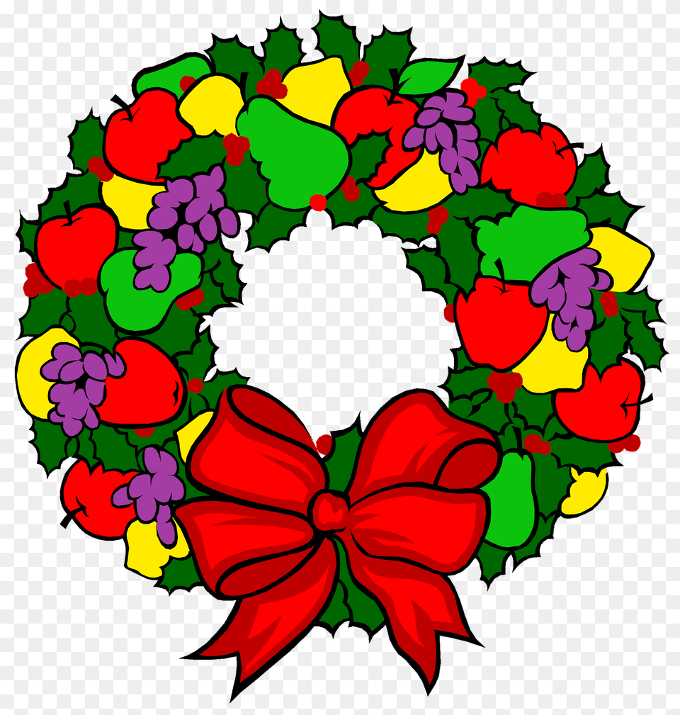 Christmas Wreath With Fruits Clipart, Art, Floral Design, Graphics, Pattern Free Png Download