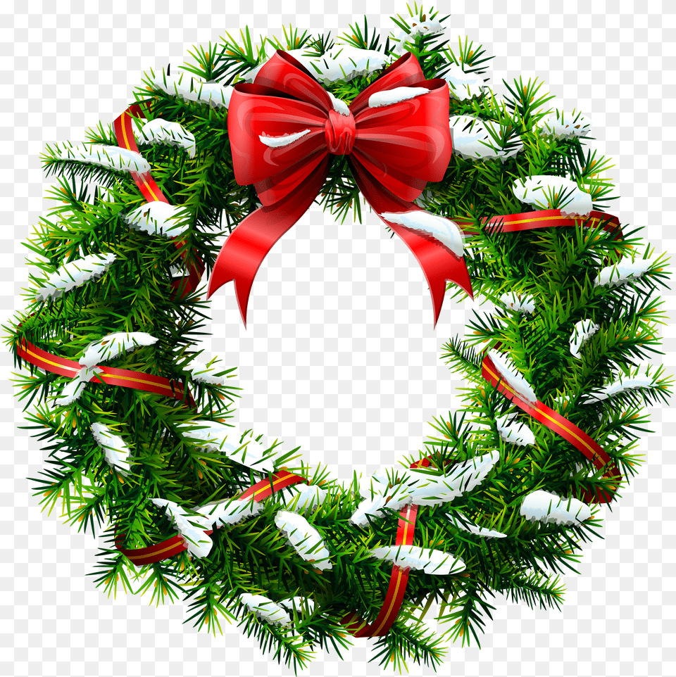 Christmas Wreath With Snow Christmas Wreath Png