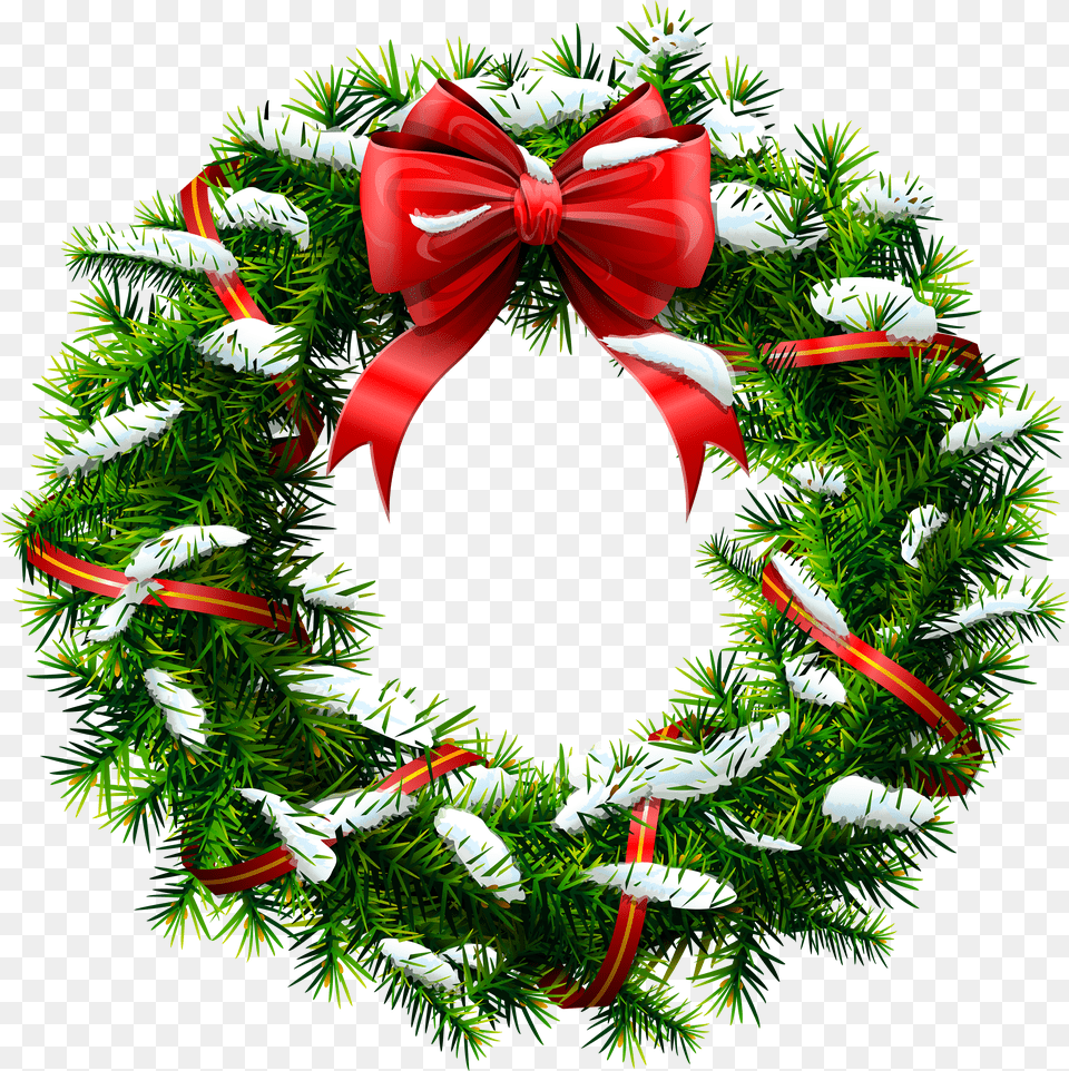 Christmas Wreath With Snow Clip Art Christmas Wreath Png