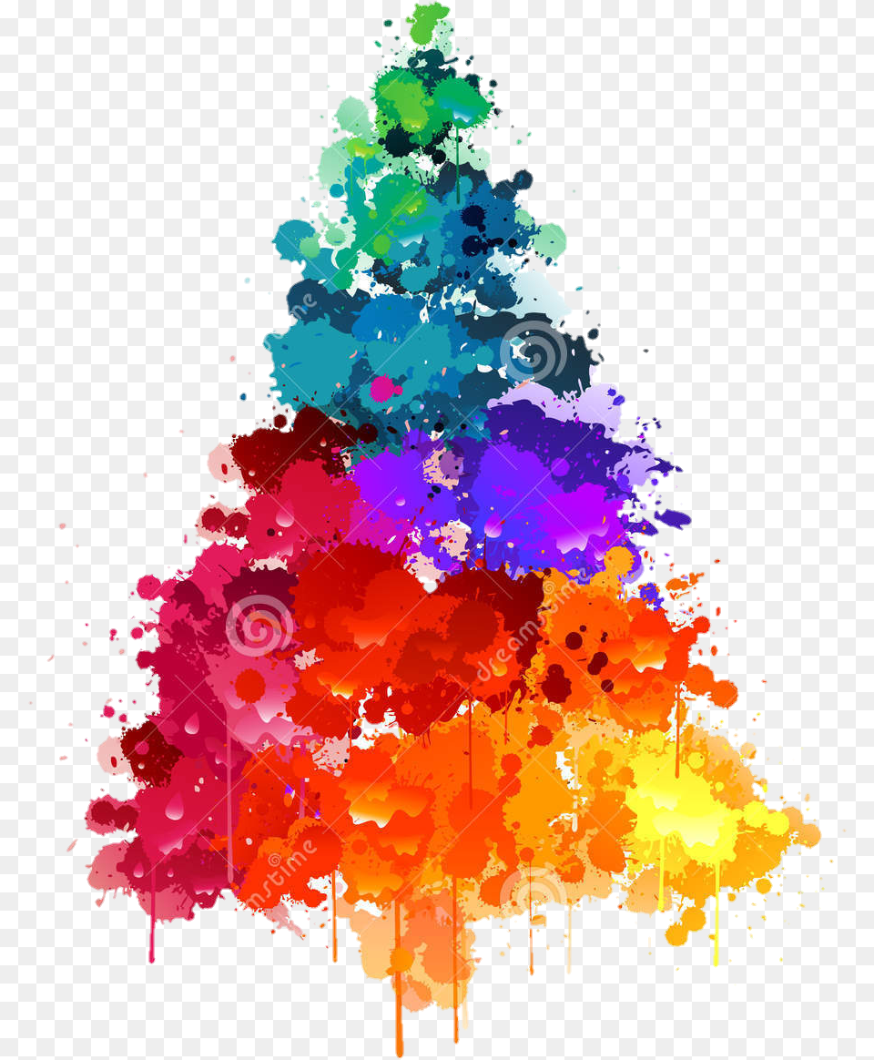 Christmas Xmas Tree Multicolor, Art, Graphics, Modern Art Png Image