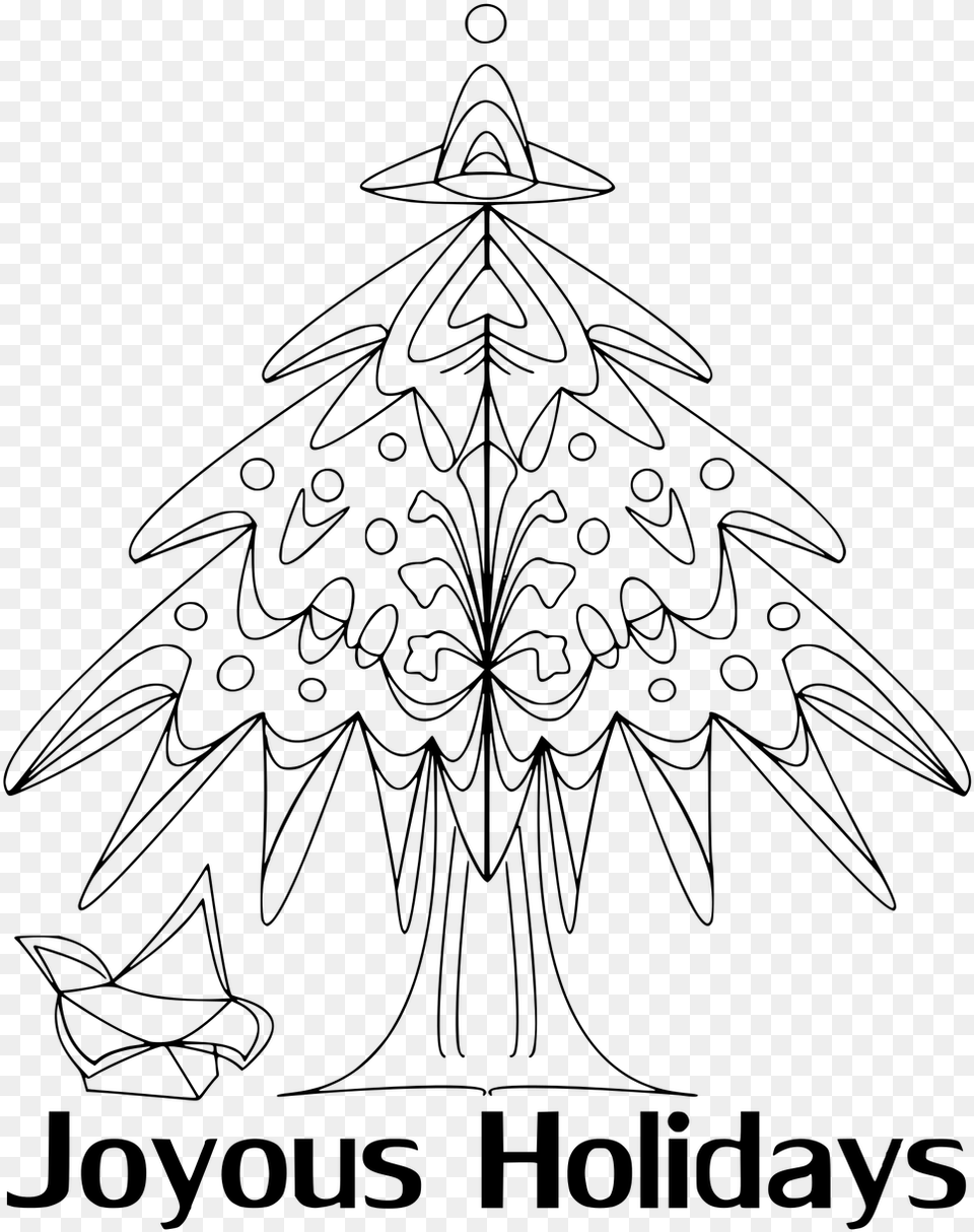 Christmaschristmas Treeholidaychristmas Tree Vectoradult Line Art, Gray Png
