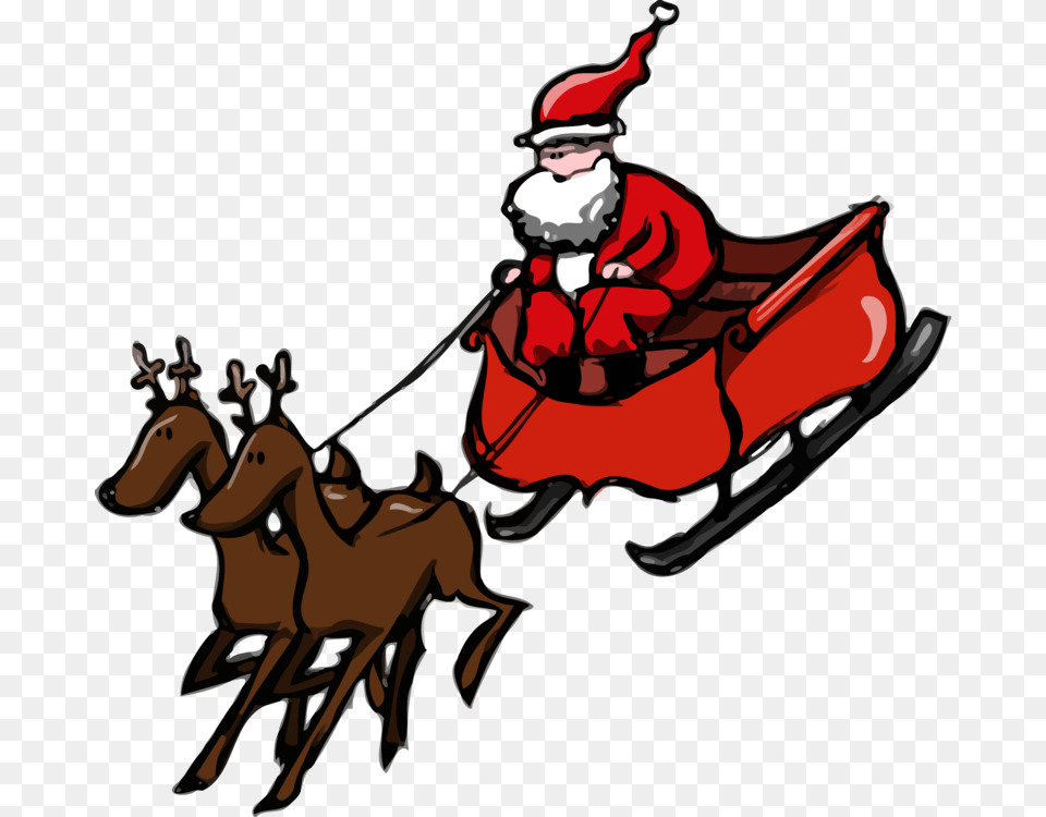 Christmascomic Claussleigh Santa Claus Clipart Cars, Outdoors, Adult, Sled, Person Png Image