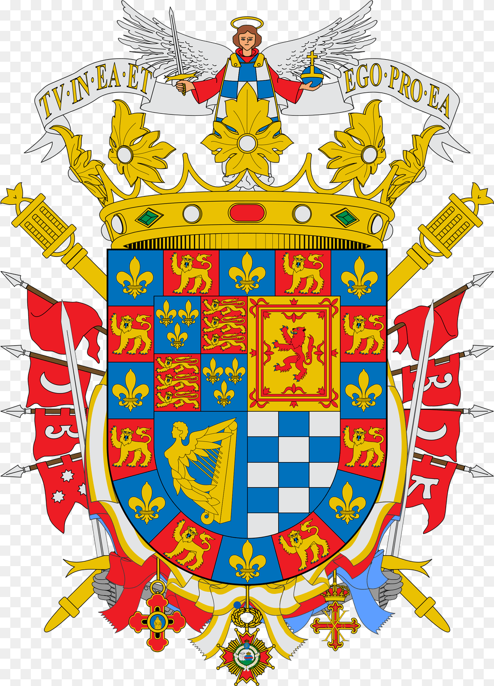 Christopher Columbus James Ii Of England Coat Of Arms, Emblem, Symbol, Armor, Person Png Image