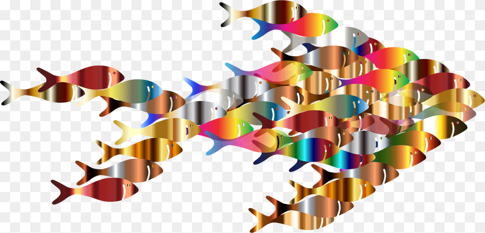 Chromatic Colorful Fish Fractal Icons, Art, Graphics, Paper, Pattern Free Png Download