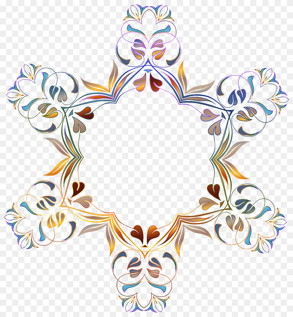Chromatic Colourful Frame, Art, Floral Design, Graphics, Pattern Png Image
