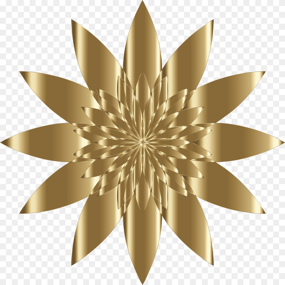 Chromatic Flower 5 No Background Svg Freeuse Download Icon, Gold, Pattern, Plant, Chandelier Free Png