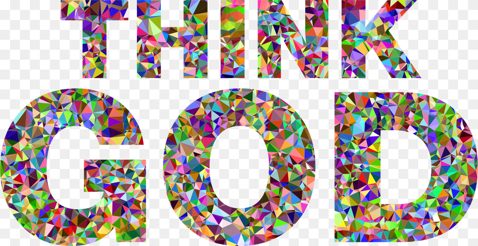 Chromatic Gem Low Poly Think God Typography Clip Arts Circle, Number, Symbol, Text, Art Free Transparent Png