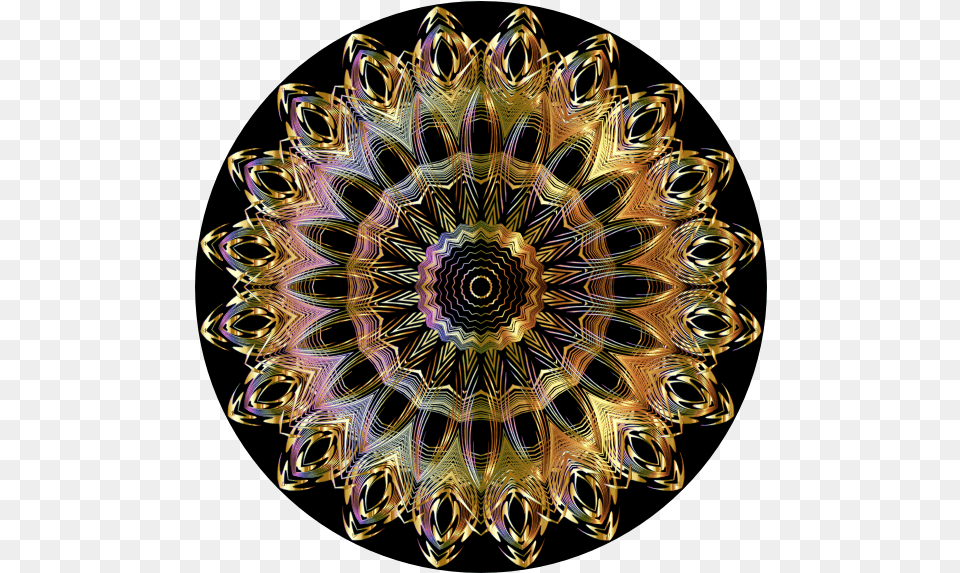 Chromatic Mandala Line Art Gold Extra Svg Mandala Dorada, Accessories, Fractal, Ornament, Pattern Free Png Download